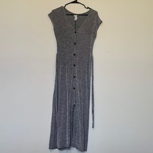 Caution To The Wind Black and White Striped Maxi Dress